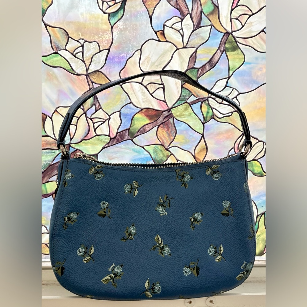 Coach Sutton Shoulder/Crossbody, Blue Floral Print - Picture 3 of 9